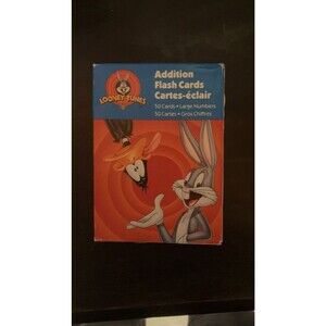 Looney Tunes Addition Flash Cards 1997 Bugs Bunny & Daffy Duck 50 Cards VINTAGE